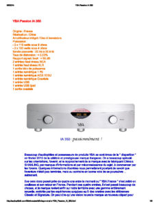 2014 - Audiophile FR (French) - YBA Passion IA350A