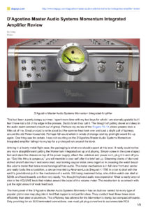 2014 - Dagogo Review - Dan D'Agostino Momentum Integrated Amplifier